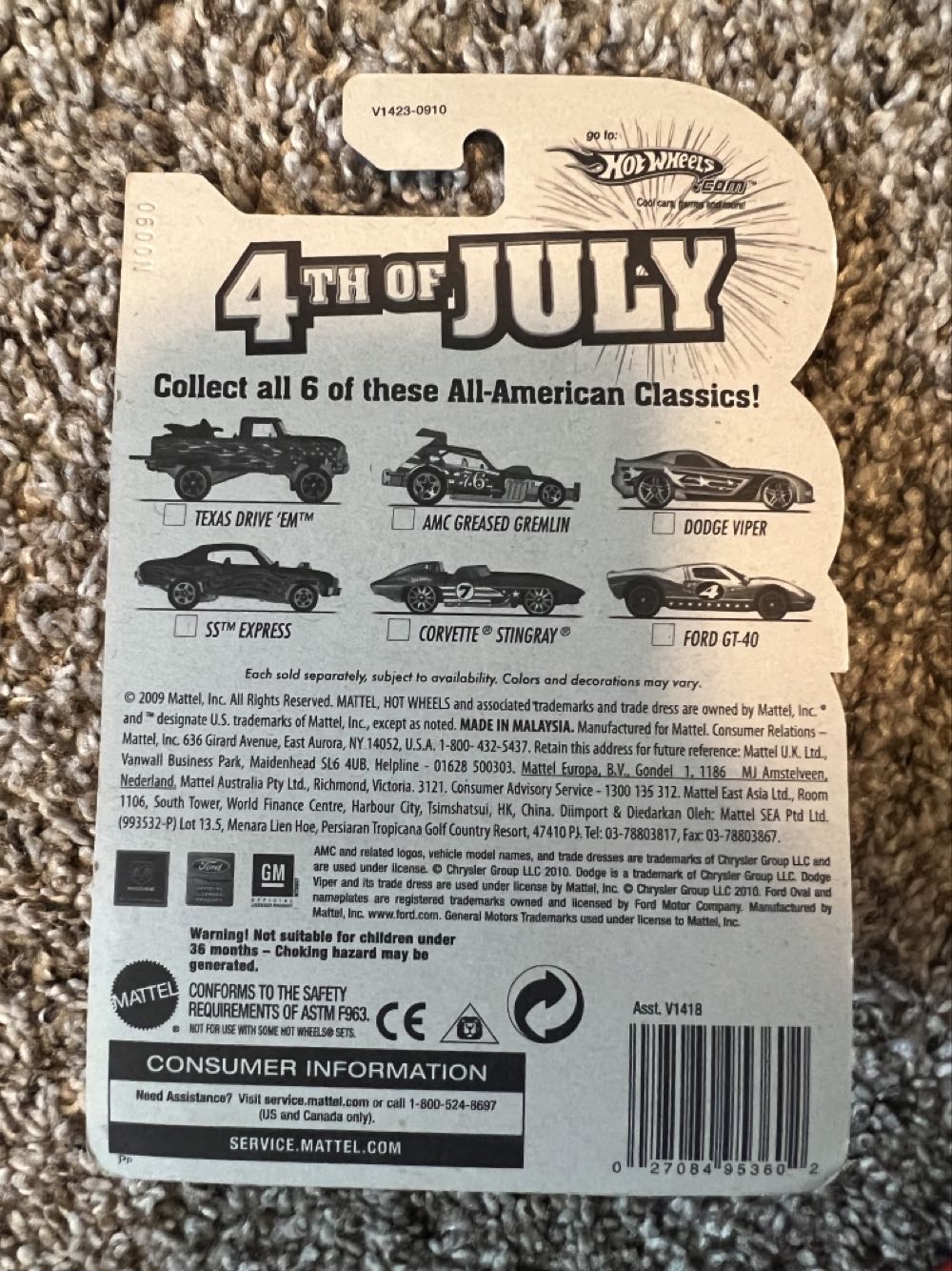Corvette Stingray - Mattel (Hotwheels 4th Of July) action figure collectible - Main Image 2