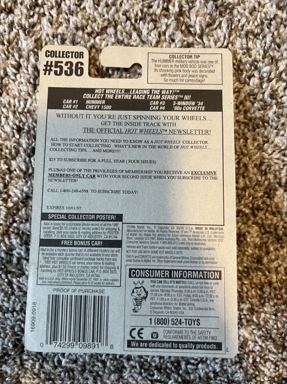 Corvette ‘80s - Mattel (Hotwheels Race Team Series III) action figure collectible - Main Image 2