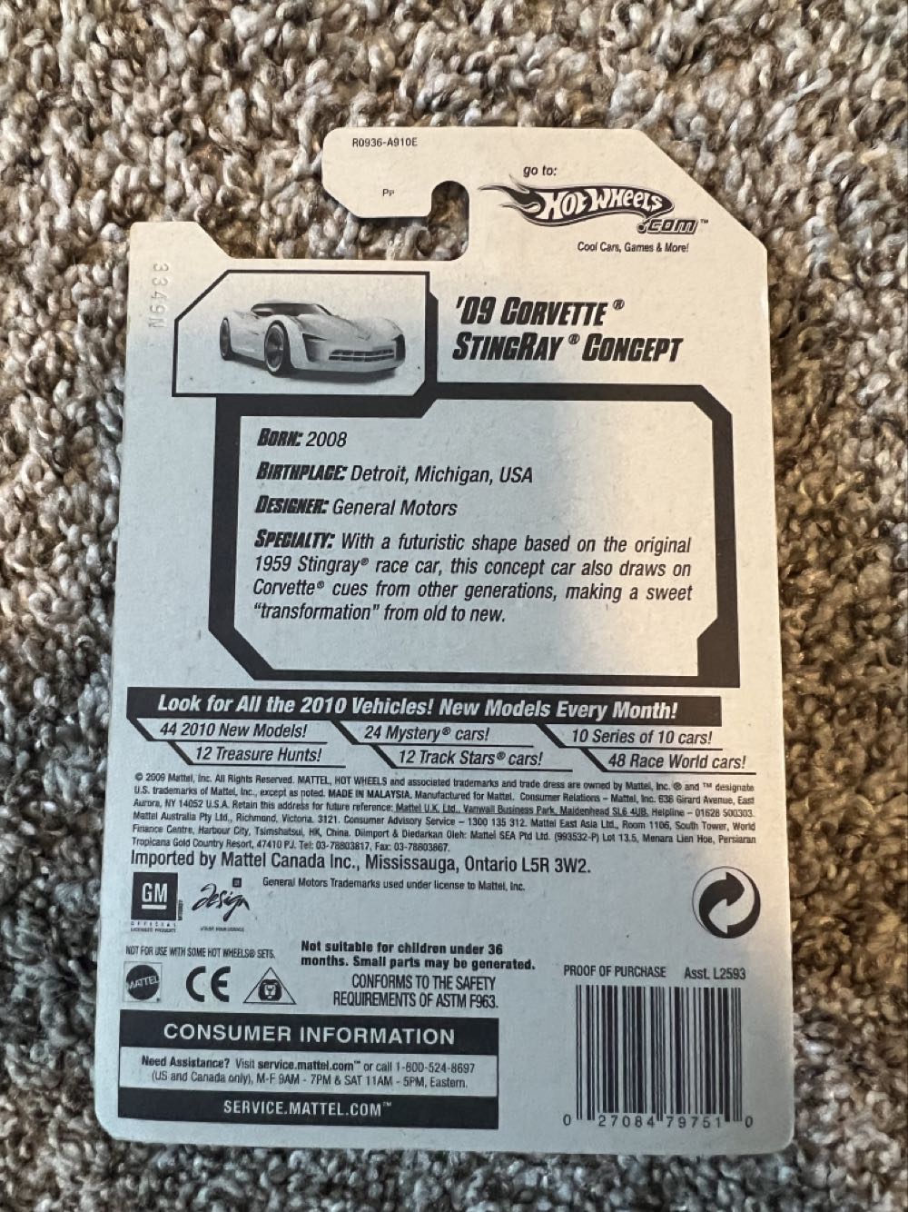 Corvette ‘09 Stingray Concept - Mattel (Hotwheels 2010 New Models) action figure collectible - Main Image 2