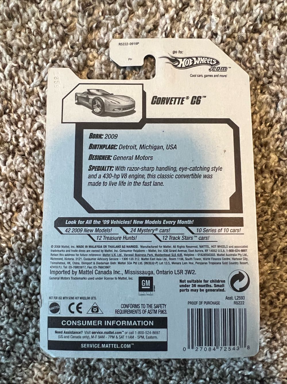 Corvette C6 - Mattel (Hotwheels 2009 New Models) action figure collectible - Main Image 2