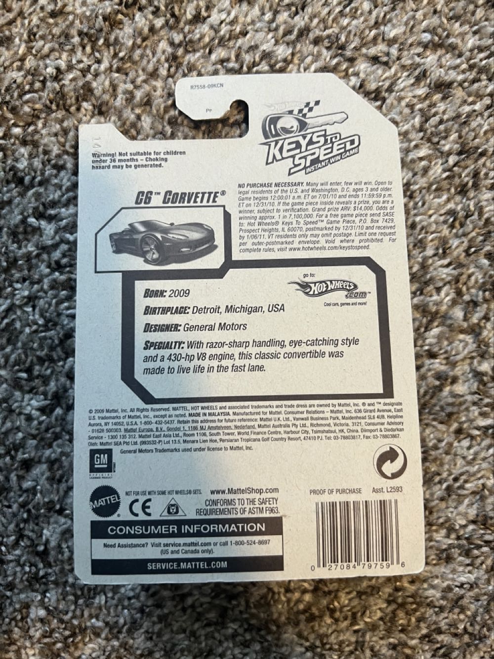 Corvette C6 - Mattel (Hotwheels Faster Than Ever) action figure collectible - Main Image 2