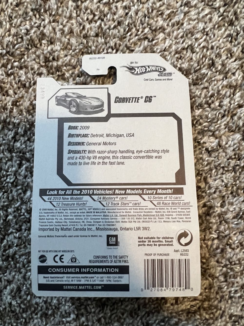 Corvette C6 - Mattel (Hotwheels 2010 New Models) action figure collectible - Main Image 2