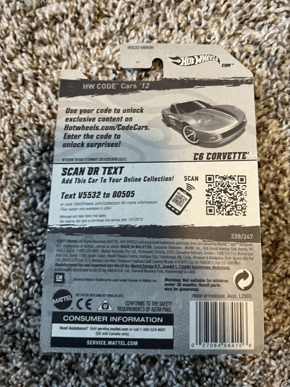 Corvette C6 - Mattel (Hotwheels Code Cars ‘12) action figure collectible - Main Image 2