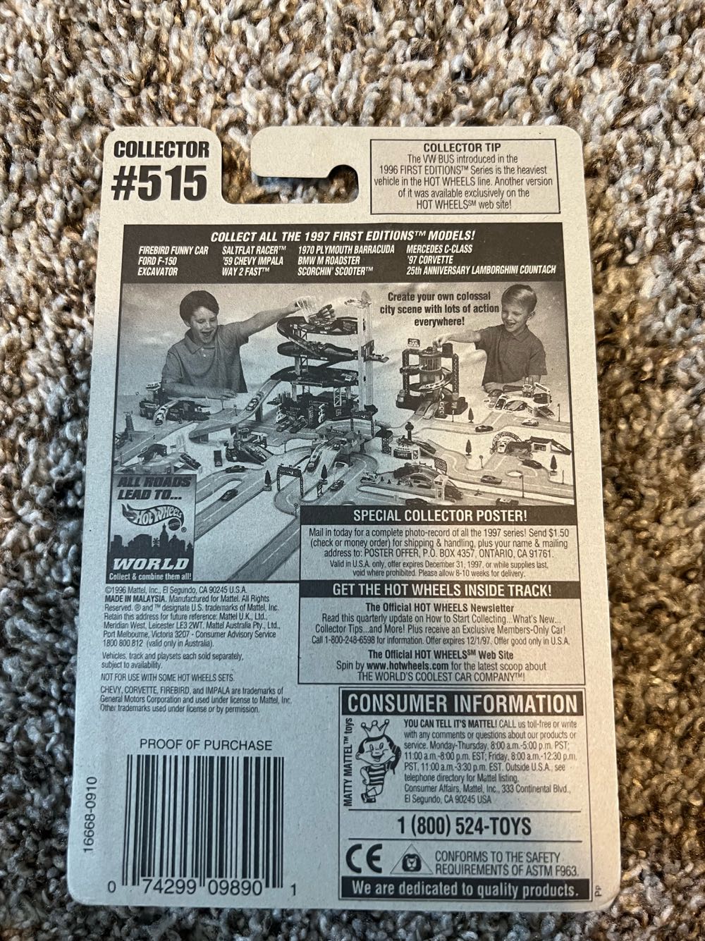 Corvette ‘97 (#515) - Mattel (Hotwheels Hotwheels 1997 First Editions) action figure collectible - Main Image 2