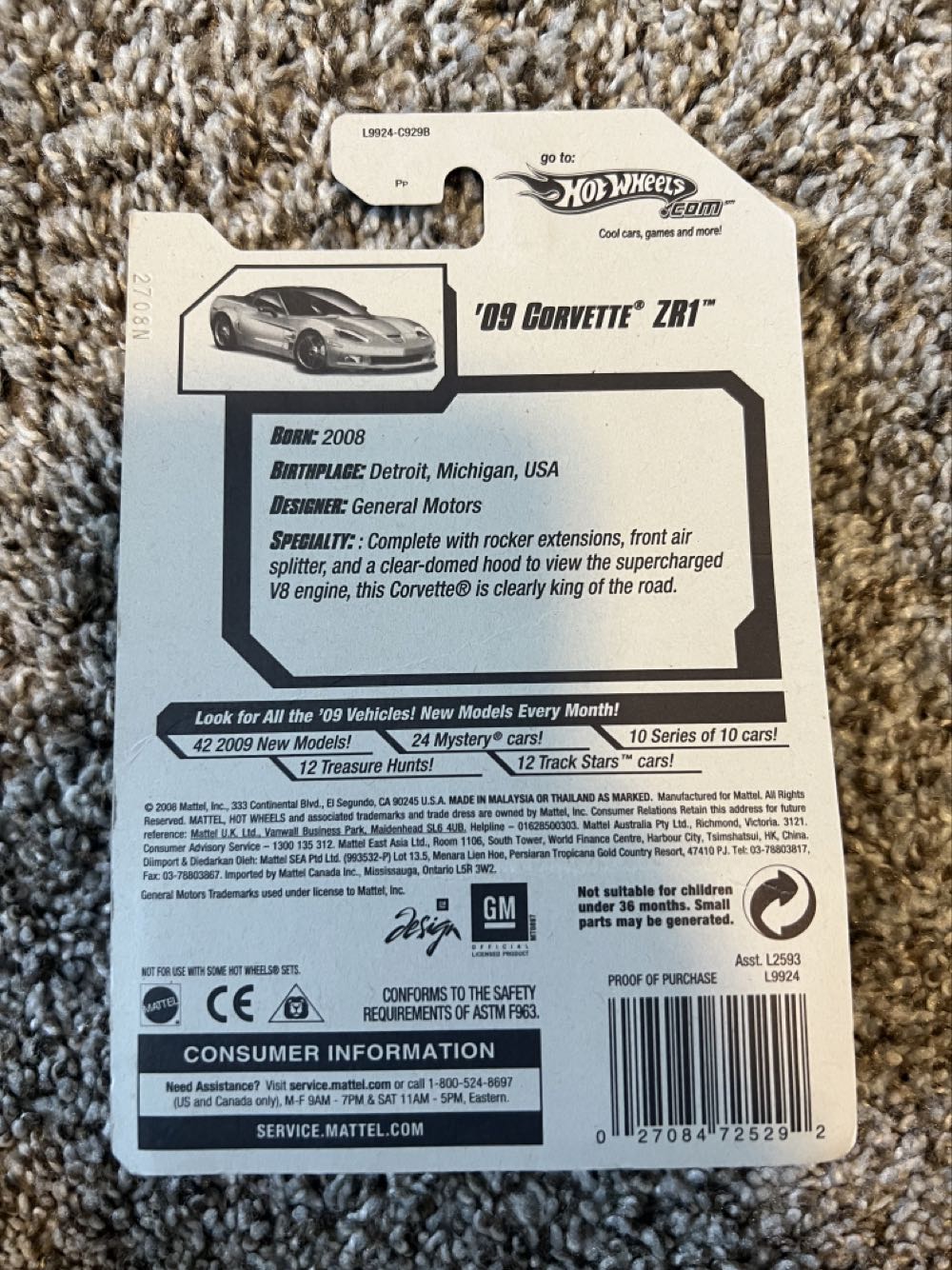 Corvette ‘09 ZR1 - Mattel (Hotwheels 2008 New Models) action figure collectible - Main Image 2