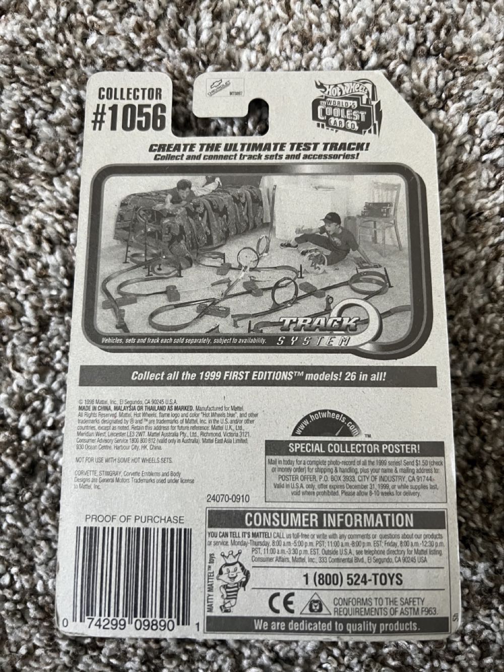 Corvette Stingray (#1056) - Mattel (Hotwheels 1999 First Editions) action figure collectible - Main Image 2