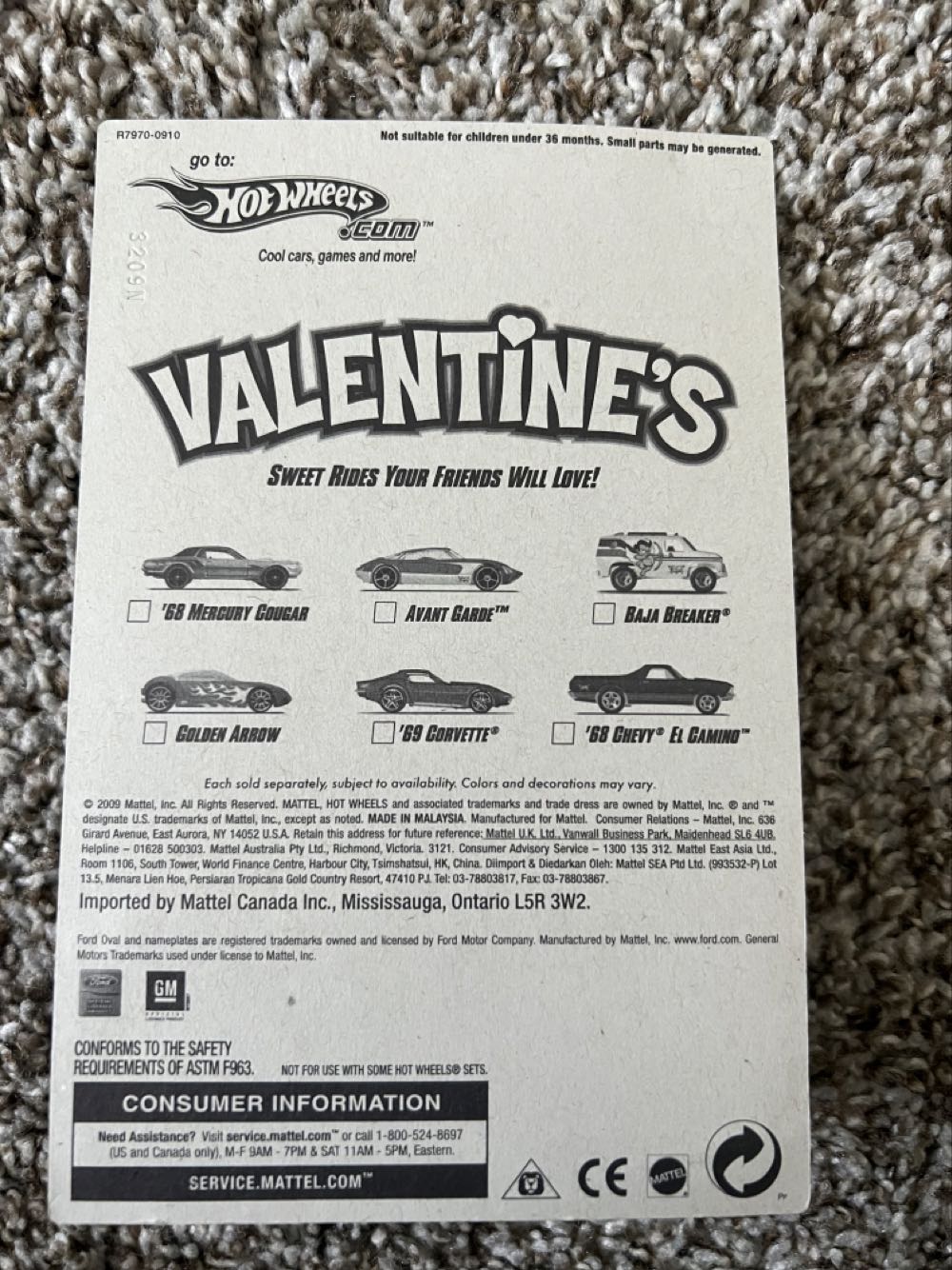 Corvette ‘69 - Mattel (Hotwheels Valentine’s 2009) action figure collectible - Main Image 2