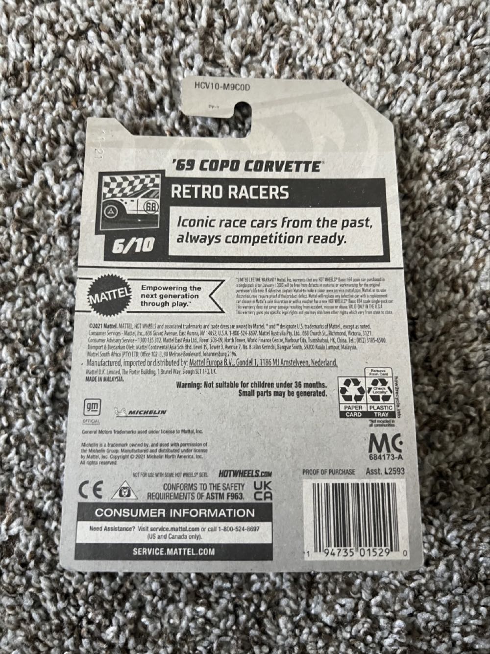 Corvette ‘69 Copo - Mattel (Hotwheels Retro Racers) action figure collectible - Main Image 2