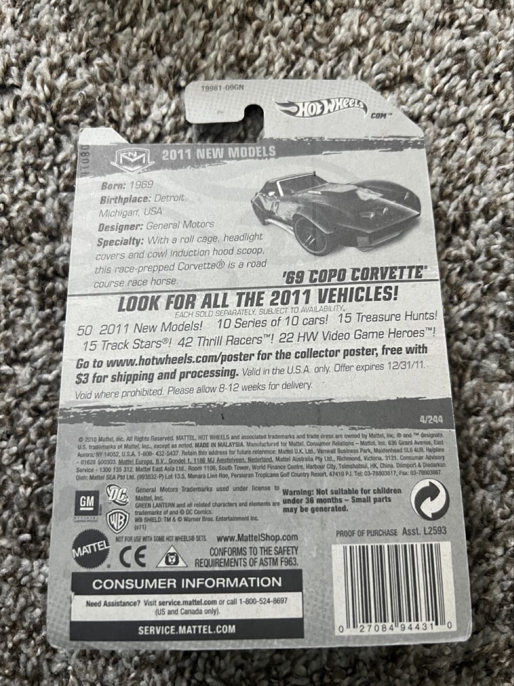 Corvette ‘69 Copo - Mattel (Hotwheels 2011 New Models) action figure collectible - Main Image 2