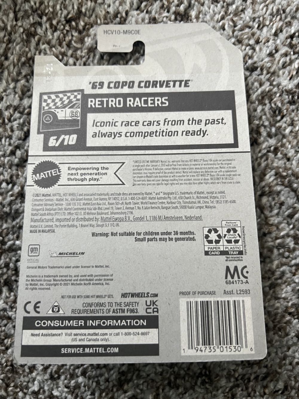 Corvette ‘69 Copo - Mattel (Hotwheels Retro Racers) action figure collectible - Main Image 2