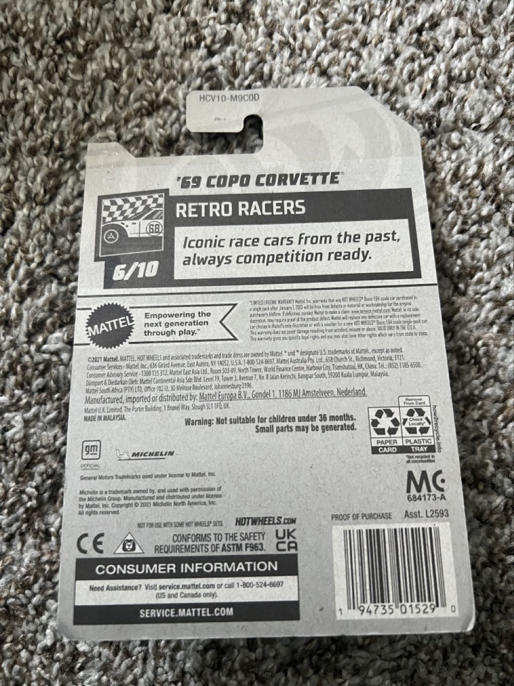 Corvette ‘69 Copo - Mattel (Hotwheels Retro Racers) action figure collectible - Main Image 2