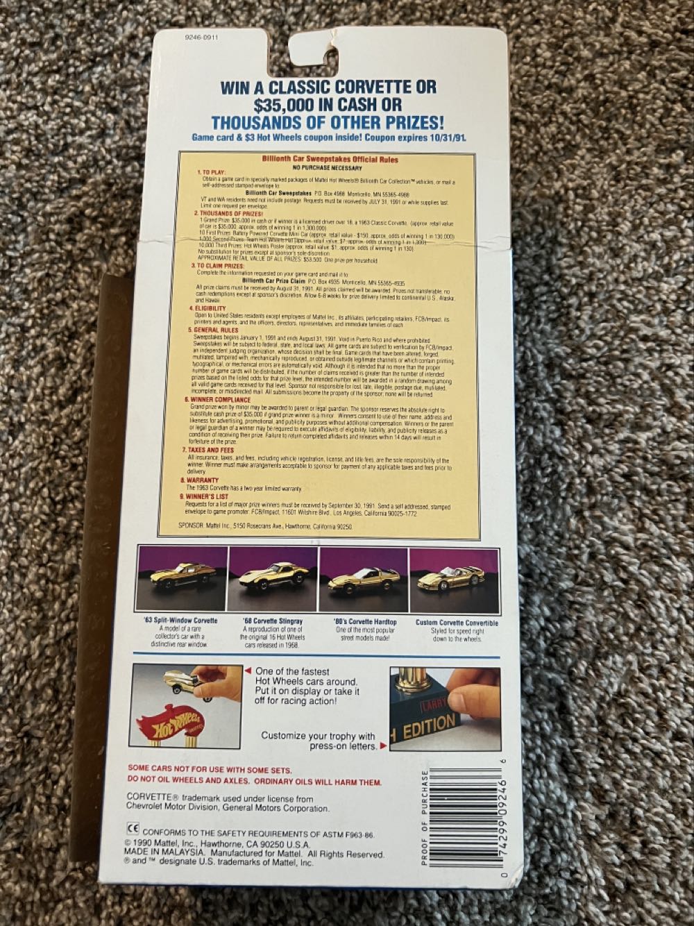 Corvette Custom Convertible - Mattel (Hotwheels Billionth Car Collection) action figure collectible - Main Image 2