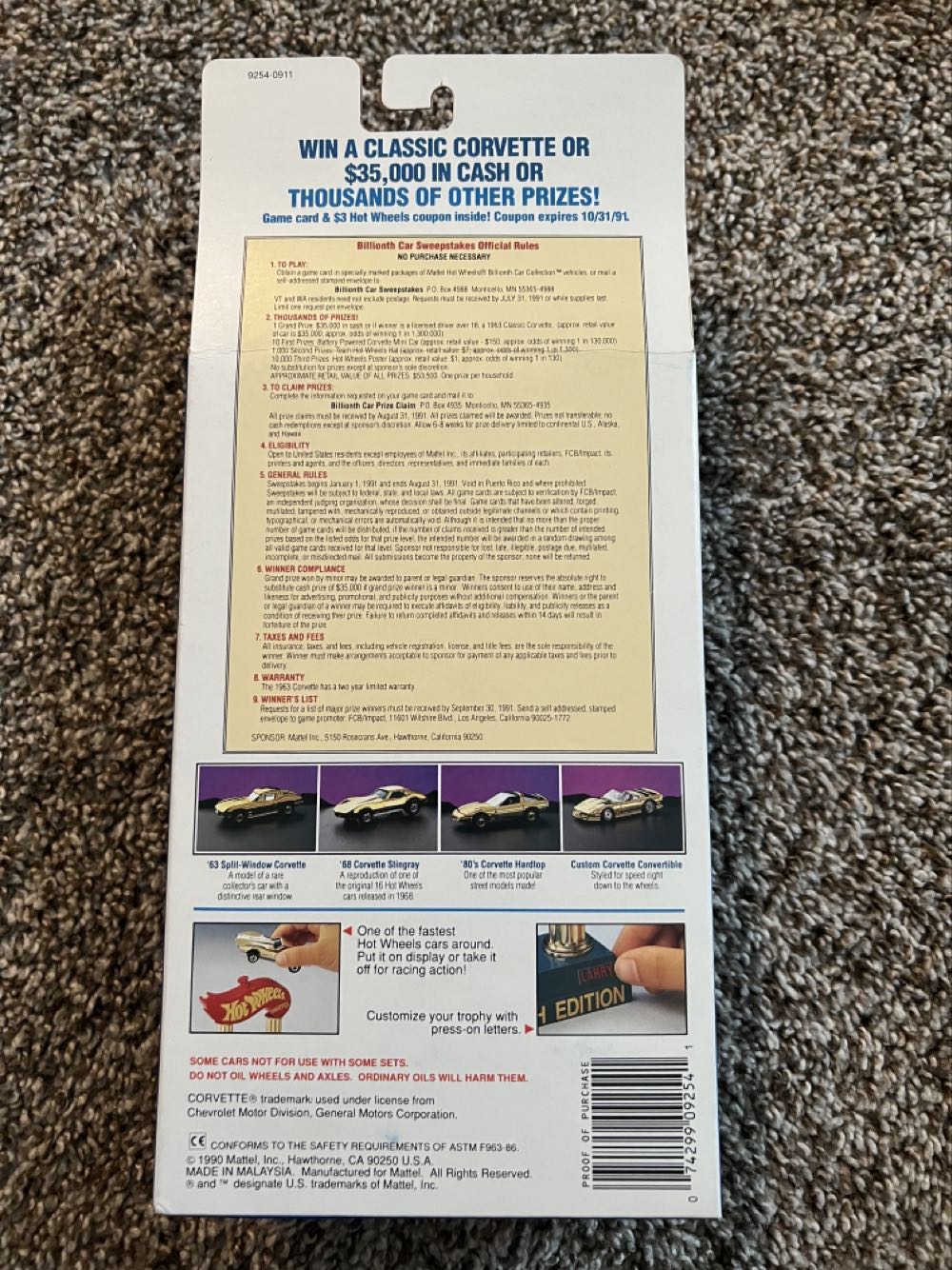 Corvette ‘63 Split-Window - Mattel (Hotwheels Billionth Car Collection) action figure collectible - Main Image 2