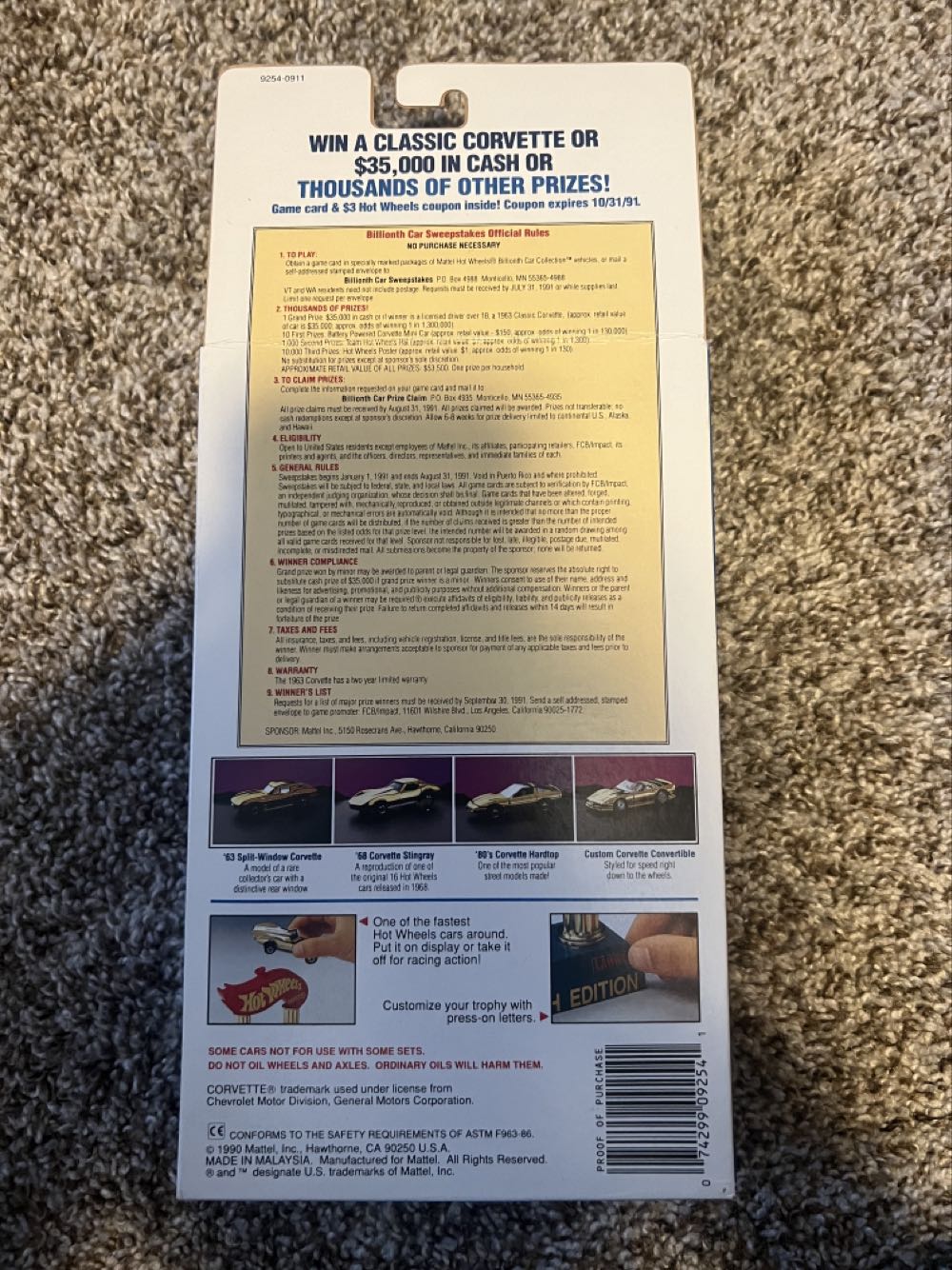 Corvette ‘63 Split-Window - Mattel (Hotwheels Billionth Car Collection) action figure collectible - Main Image 4