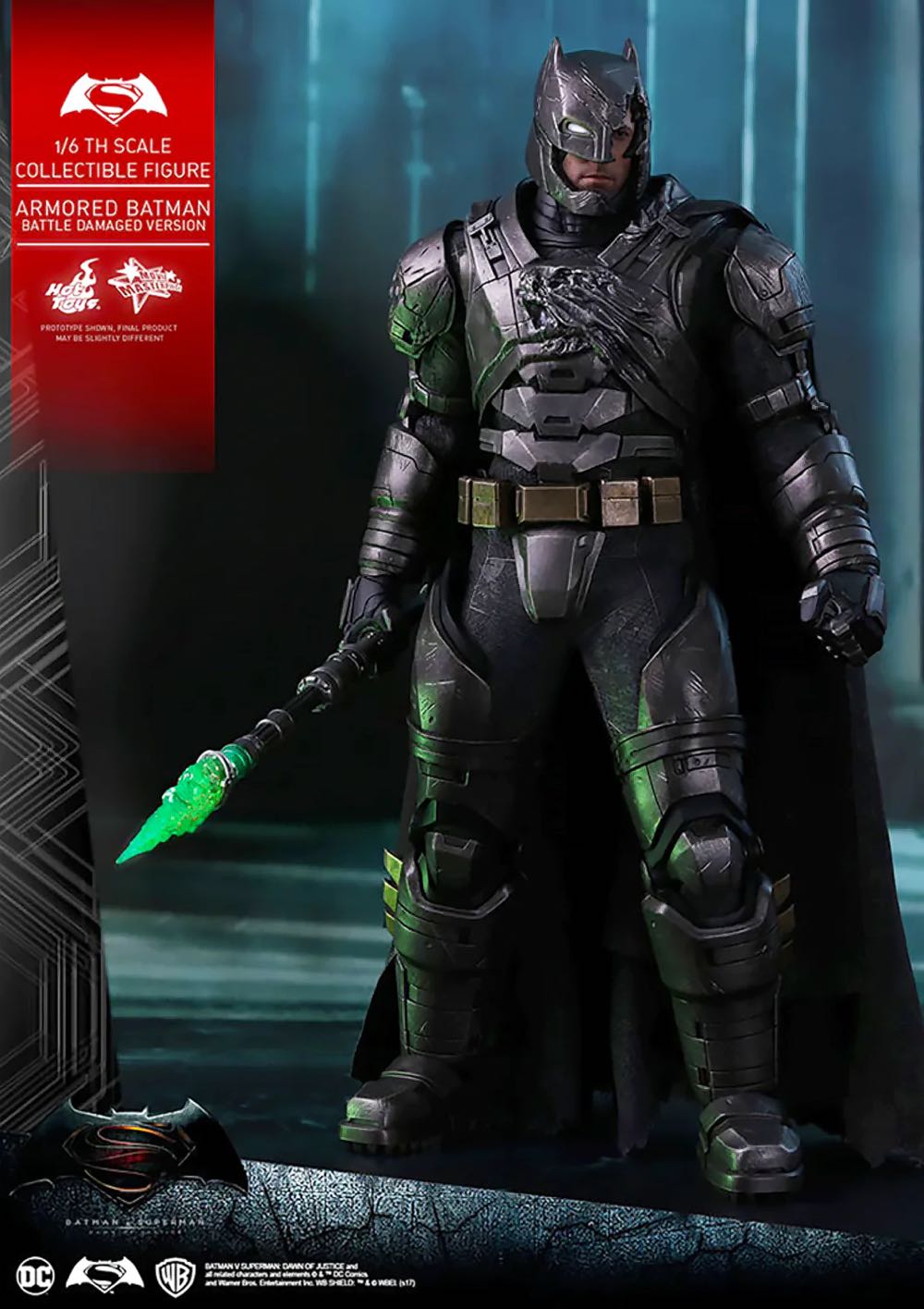 Batman Armored Battle Damaged MMS417 - Hot Toys (Batman vs. Superman: Dawn of Justice) action figure collectible - Main Image 1