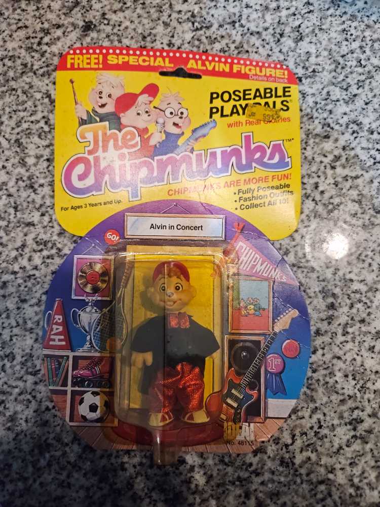 Vintage The Chipmunks Uncle Harry In His Best 3” Poseable Play Pals Moc Real Clothes Concert  Theodore  action figure collectible [Barcode 026262481159] - Main Image 2