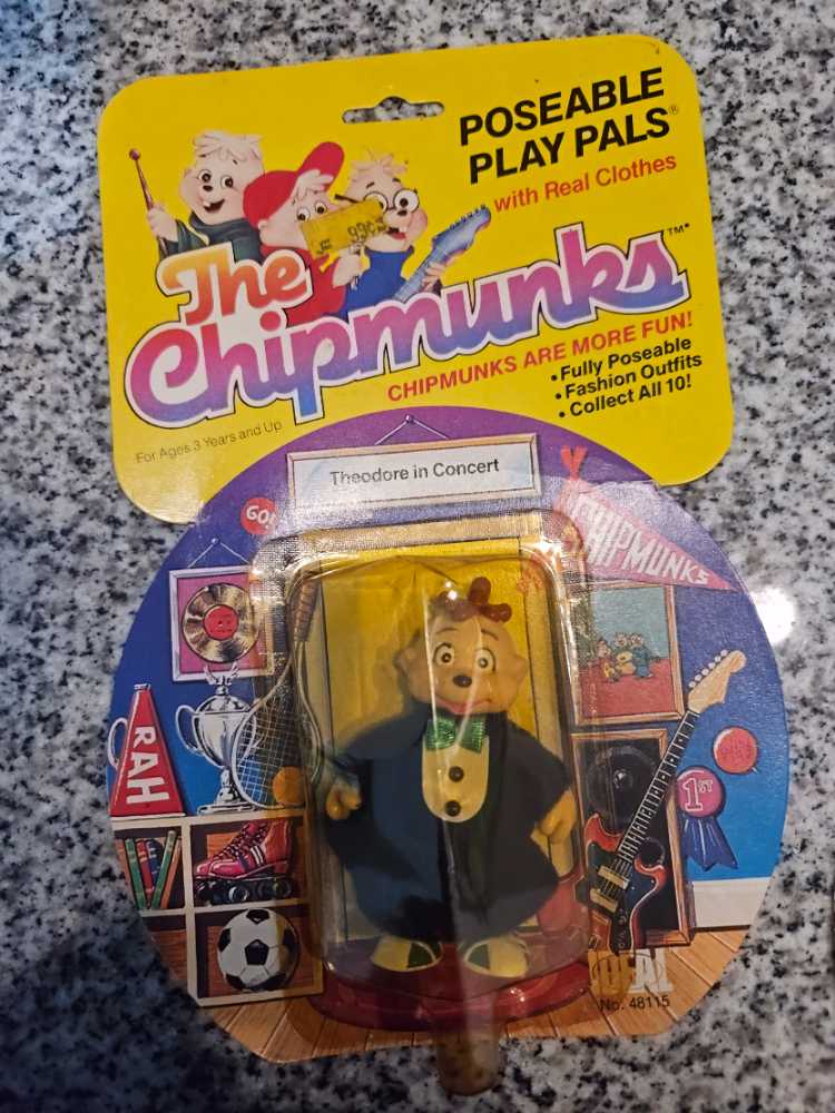Vintage The Chipmunks Uncle Harry In His Best 3” Poseable Play Pals Moc Real Clothes Concert  Theodore  action figure collectible [Barcode 026262481159] - Main Image 3