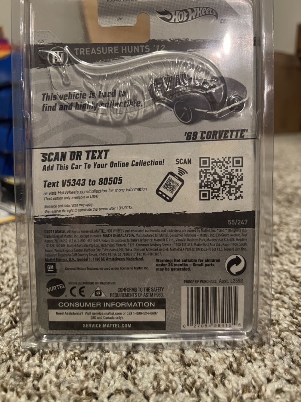 Corvette ‘69 - Mattel (Hotwheels Treasure Hunts ‘12) action figure collectible - Main Image 2