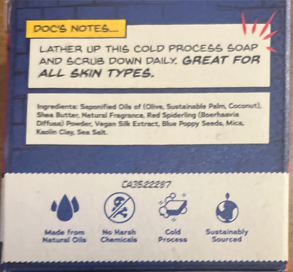 Dr. Squatch Limited Edition All Natural Bar Soap For Men With Medium Grit Spidey Suds  action figure collectible [Barcode 810095592126] - Main Image 2