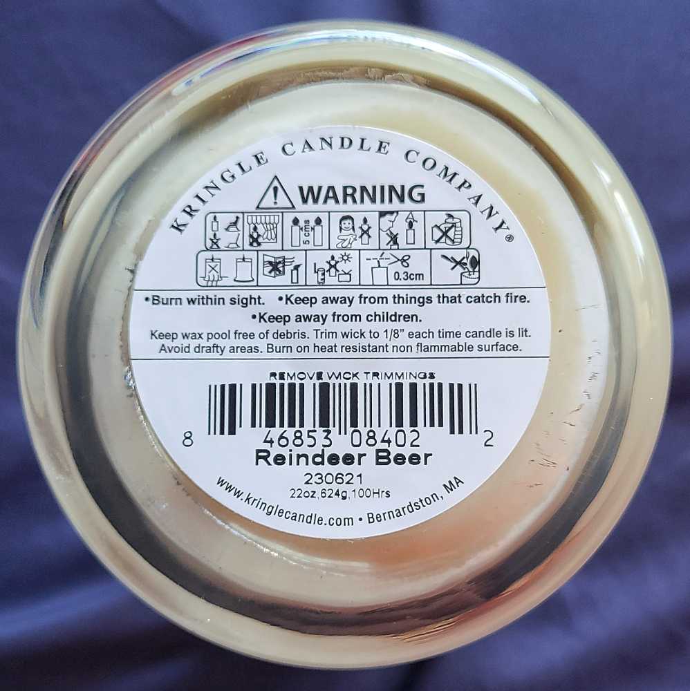 CANDLE: Christmas Kringle Reindeer Beer 2 Wick  2023 - Kringle Candle (Christmas Candles) action figure collectible [Barcode 846853084022] - Main Image 2