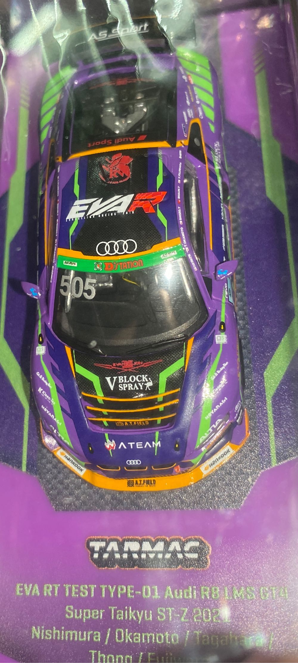 Audi R8 Lms Gt4 Super Taikyu St Z #505 Eva Rt Type 01 - Tarmac (EVA Evangelion) action figure collectible [Barcode 9681015722937] - Main Image 3