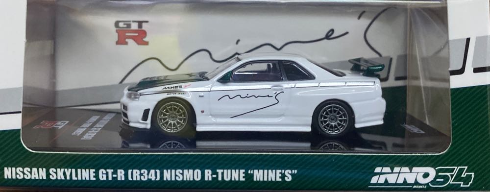 Nissan Skyline R34 Nismo Mines Tune Gt Inno Models Inno64 In64 R34rt Minesgc Green Carbon Car - INNO64 (Mines) action figure collectible [Barcode 9588826265557] - Main Image 1