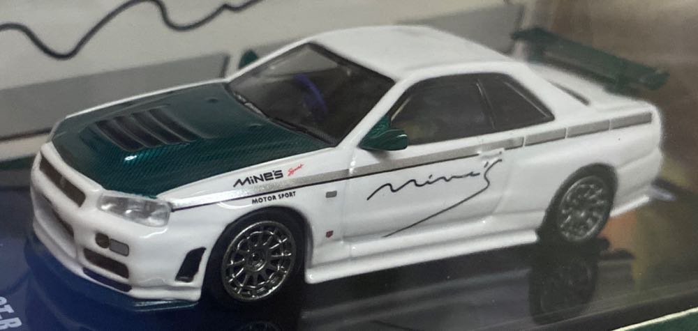 Nissan Skyline R34 Nismo Mines Tune Gt Inno Models Inno64 In64 R34rt Minesgc Green Carbon Car - INNO64 (Mines) action figure collectible [Barcode 9588826265557] - Main Image 2