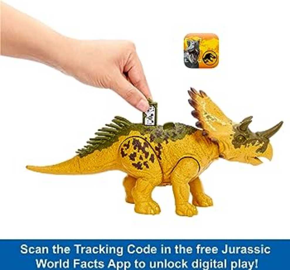 Jurassic World Dinosaur Toys With Roar Sound & Attack Action Wild Roar Posable Figures Physical & Connected Digital Play - Matell Jurassic Park (Jurassic World) action figure collectible [Barcode 194735116287] - Main Image 3