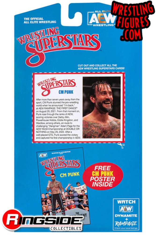 CM Punk - Jazwares (AEW Unmatched Series 7) action figure collectible [Barcode 191726431503] - Main Image 2