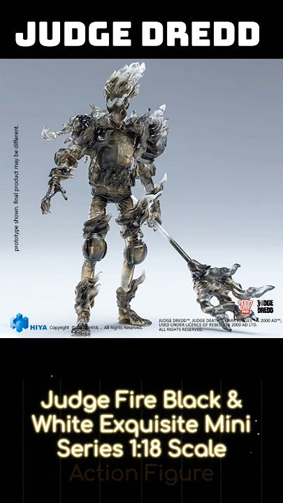 Judge Dredd 2000 A.D. Black And White Judge Fire - HIYA Toys (AD 2000) action figure collectible [Barcode 6957534202605] - Main Image 3
