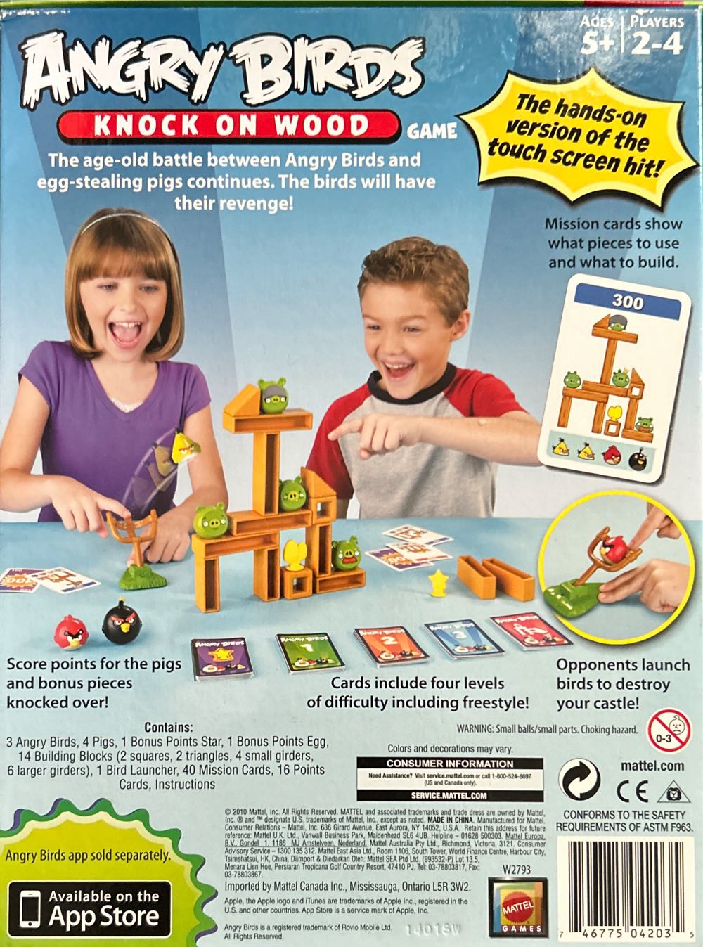 Angry Birds Knock On Wood Game - Mattel Games action figure collectible [Barcode 746775042035] - Main Image 2