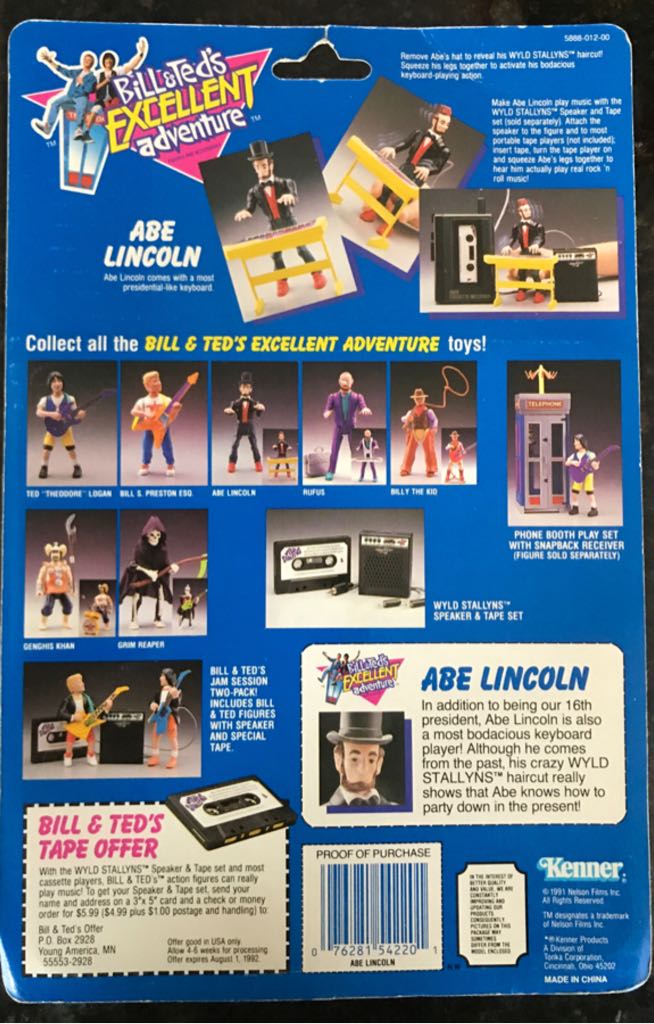 Abe Lincoln - Kenner (Bill & Ted’s Excellent Adventure) action figure collectible [Barcode 076281542201] - Main Image 2