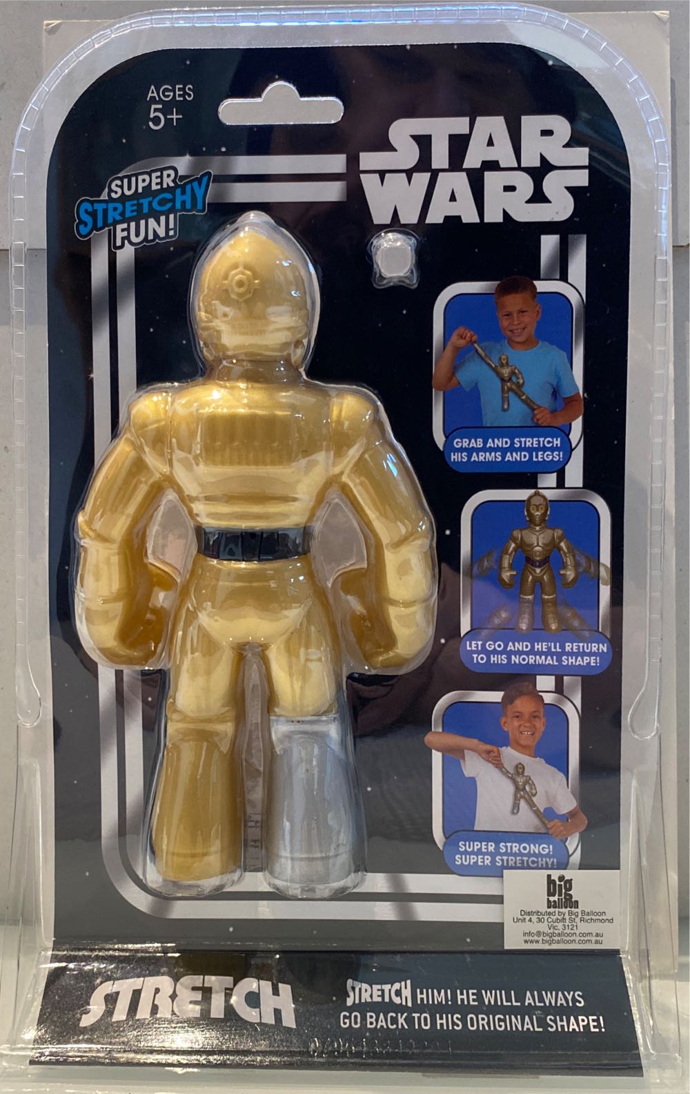 Stretch Armstrong Star Wars C3po Toy Fully Stretchable C3po Action Figure For Amazing Stretchy Fun Mini 6-inch Protocol Droid Toy For Ages 5 - Hasbro (Star Wars) action figure collectible [Barcode 5029736076894] - Main Image 3