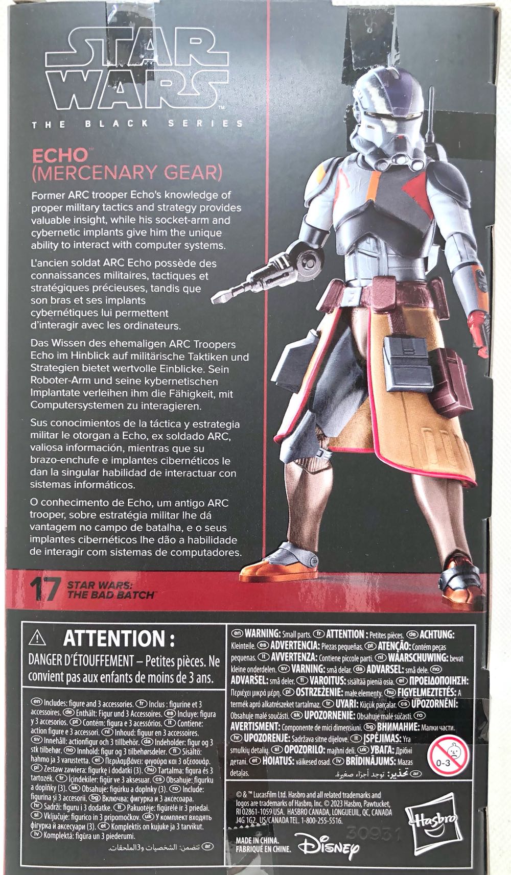 Echo (Mercenary Gear) - Hasbro (Star Wars Black 6”) (Star Wars) action figure collectible - Main Image 2