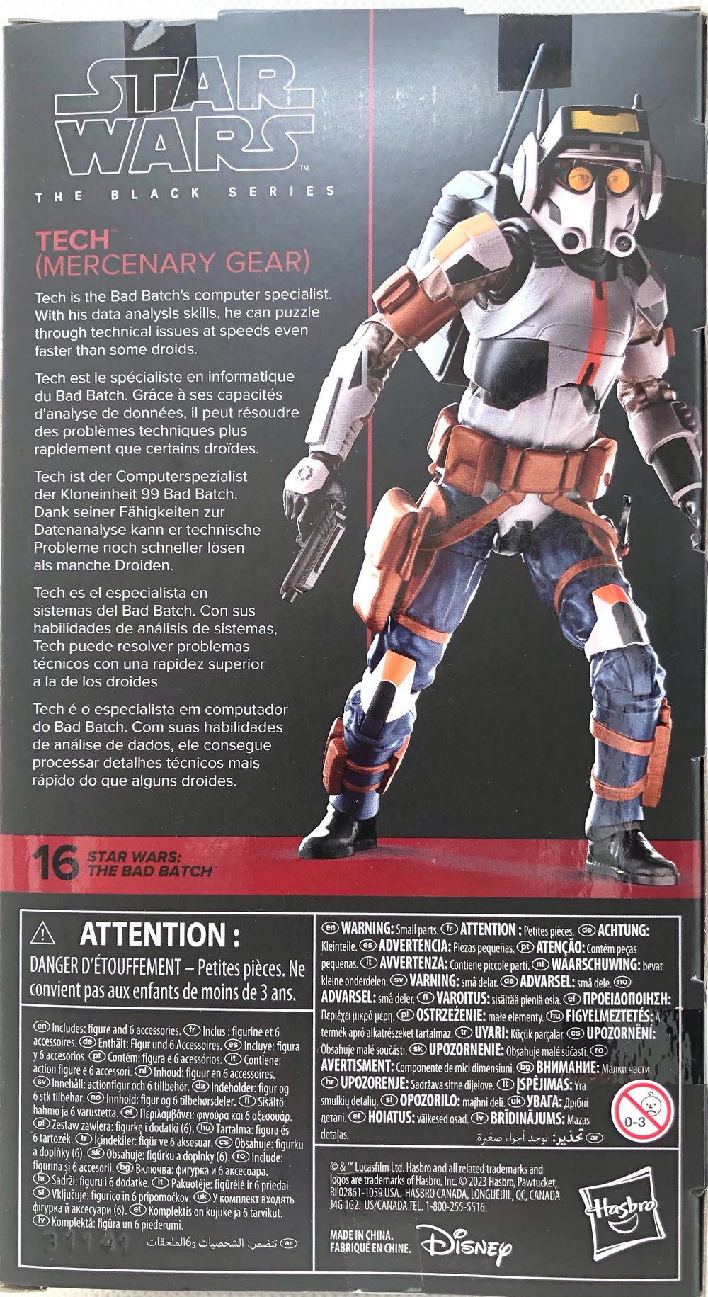 Tech (Mercenary Gear) - Hasbro (Star Wars Black 6”) (Star Wars) action figure collectible - Main Image 2