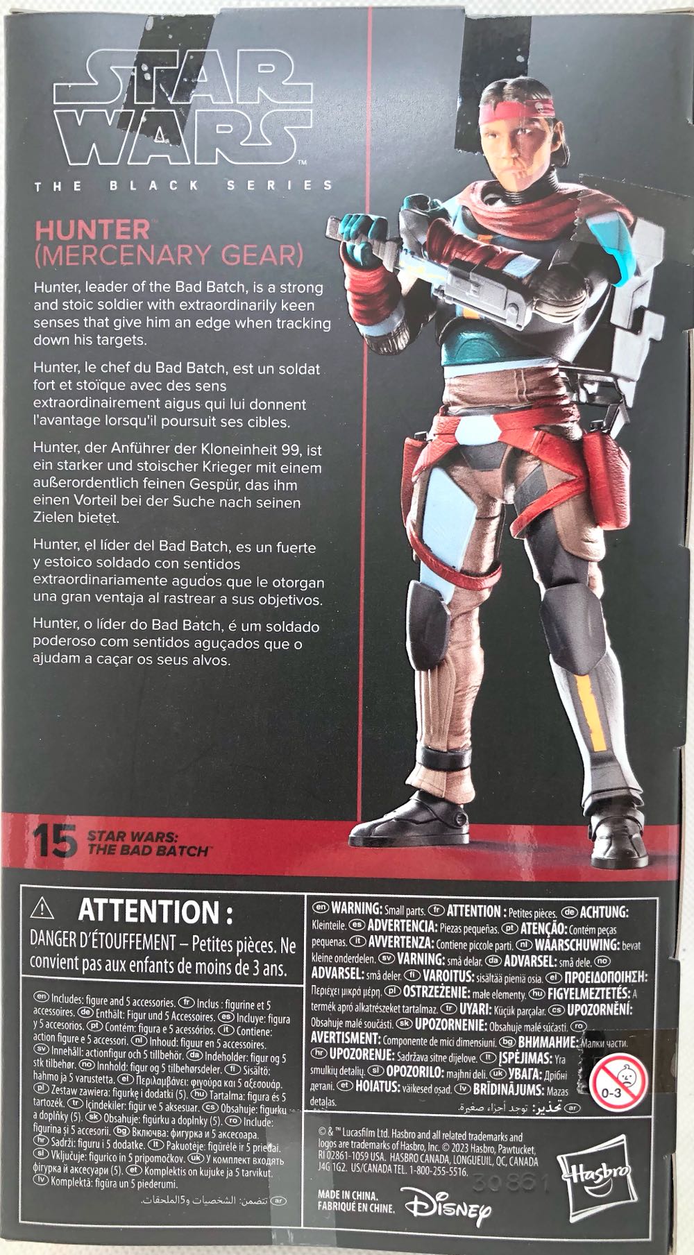Hunter (Mercenary Gear) - Hasbro (Star Wars Black 6”) (Star Wars) action figure collectible - Main Image 2