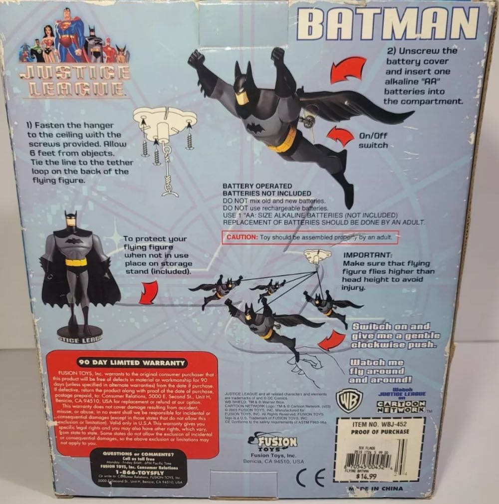 League Fusion Justice League Flying Batman Justice League Batman New Toys Box Cartoon Network Nib - Fusion Toys Inc. (Justice League) action figure collectible [Barcode 870545004524] - Main Image 3