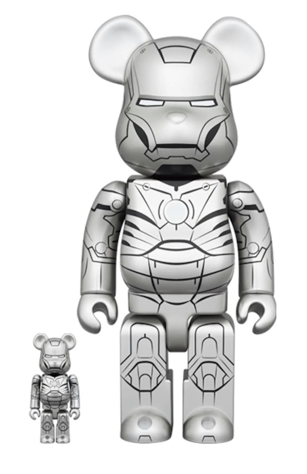 Bearbrick 400% & 100% Iron Man Mark II - MEDICOM TOY (Marvel Super Heroes) action figure collectible - Main Image 1