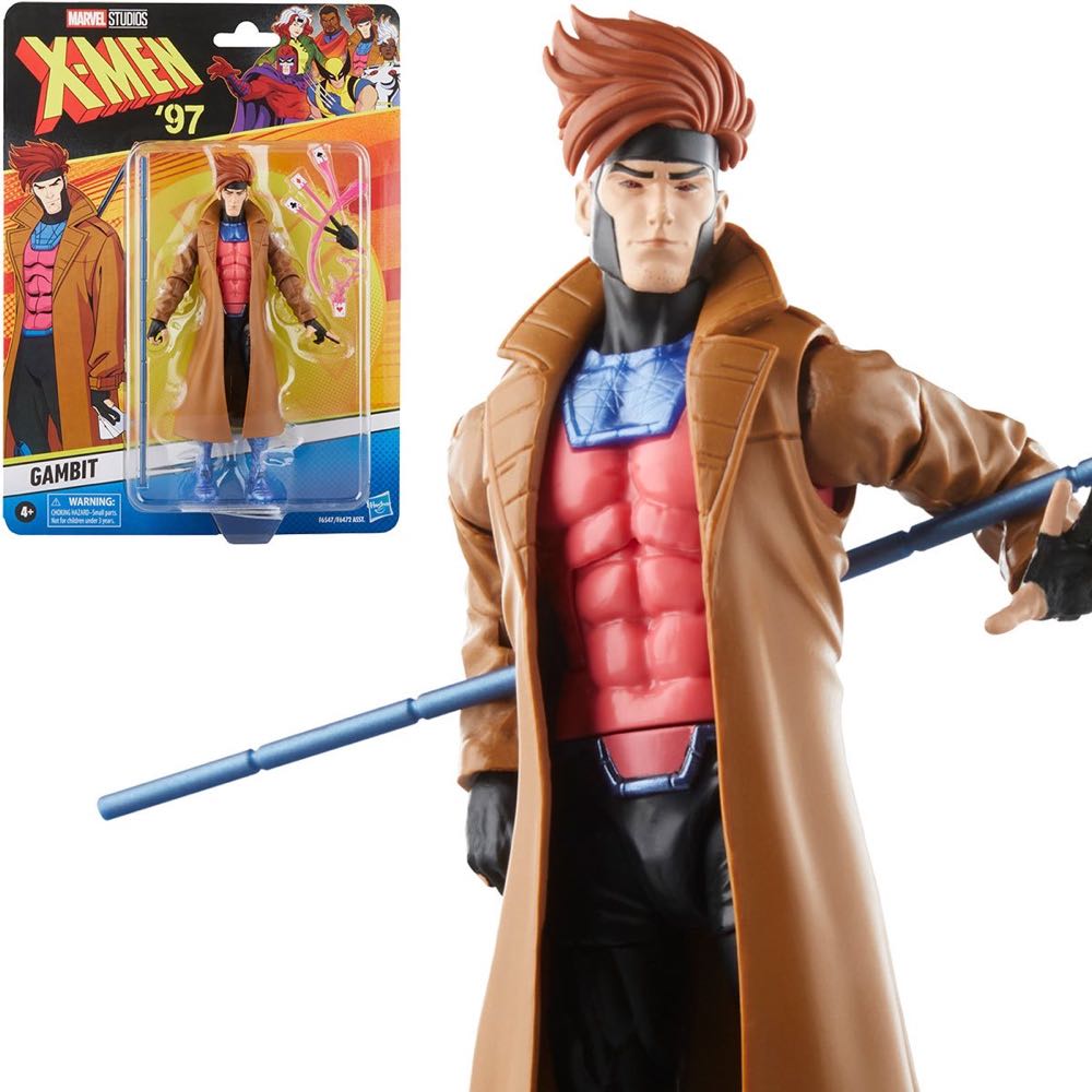 Gambit (X-Men ’97) - Hasbro (X-Men ’97 Retro Wave 1) action figure collectible [Barcode 5010996143761] - Main Image 4