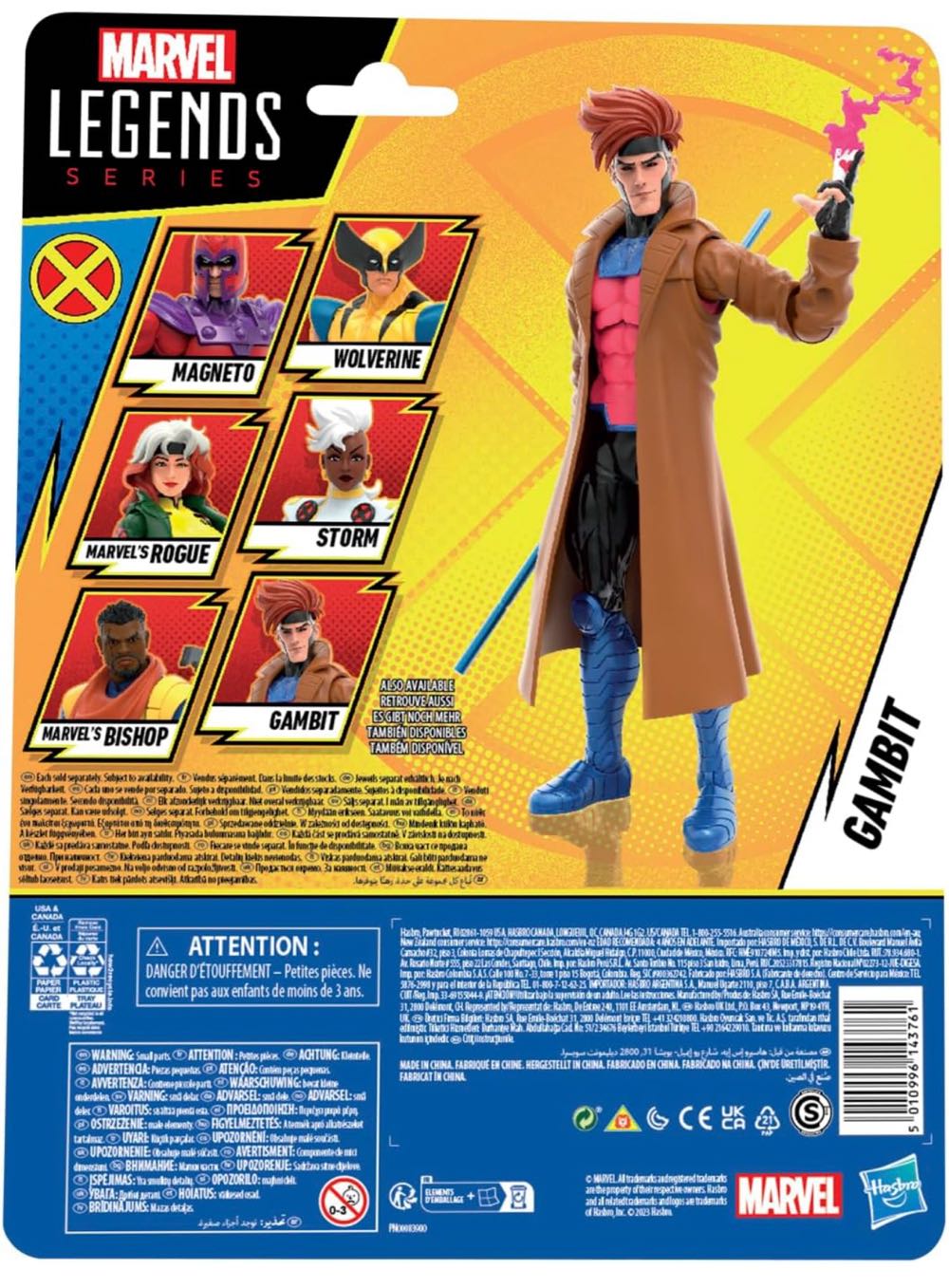 Gambit (X-Men ’97) - Hasbro (X-Men ’97 Retro Wave 1) action figure collectible [Barcode 5010996143761] - Main Image 7