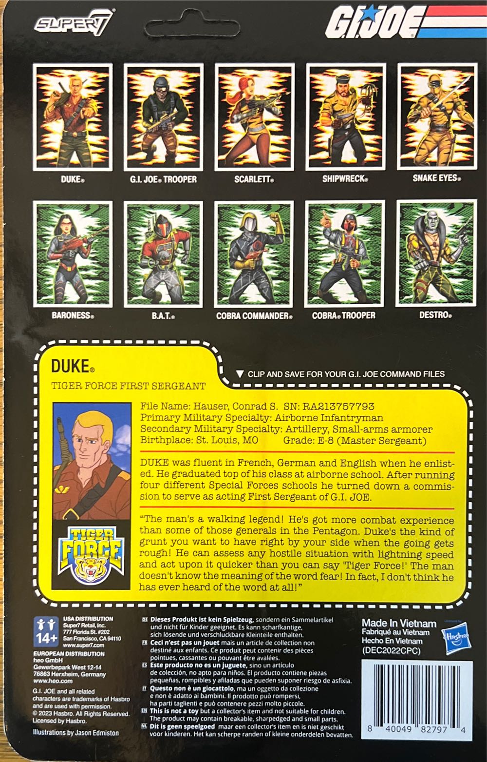 Duke (Tiger Force) - Super7 (G.I. Joe ReAction) action figure collectible [Barcode 840049827974] - Main Image 2