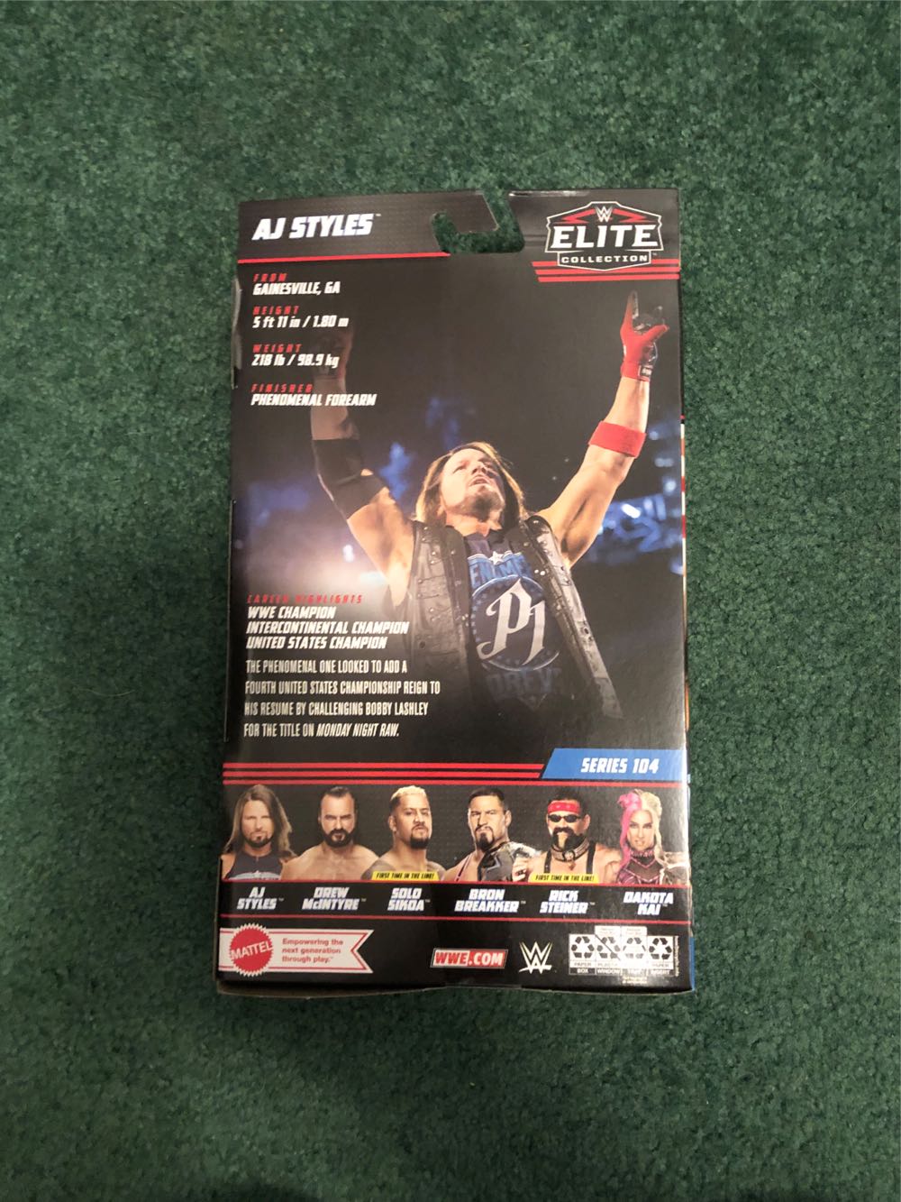 AJ Styles - Mattel (WWE Elite Series 104) action figure collectible [Barcode 194735105311] - Main Image 2