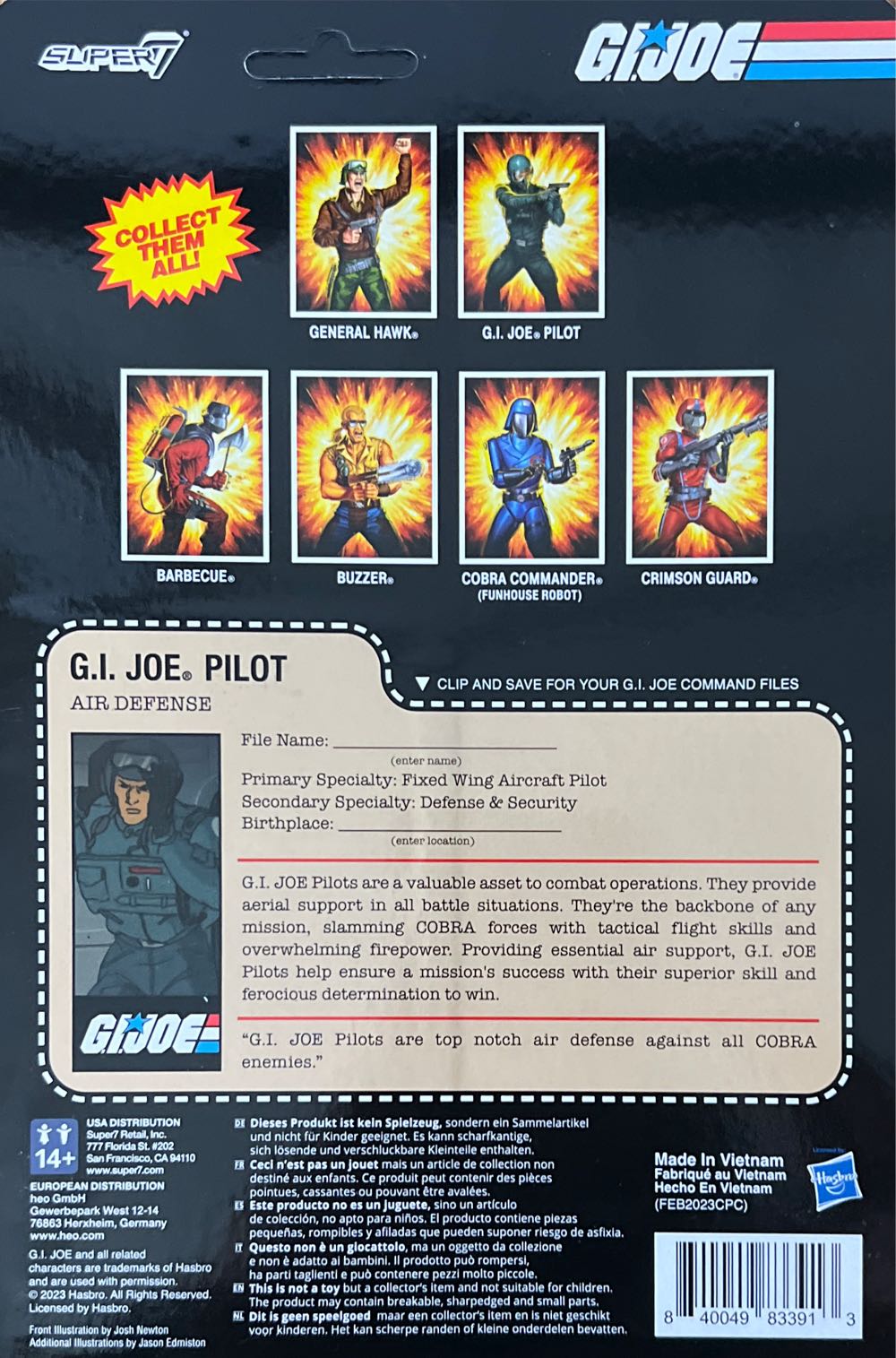 ReAction : Pilot - Super7 (G.I. Joe) action figure collectible [Barcode 840049833913] - Main Image 2