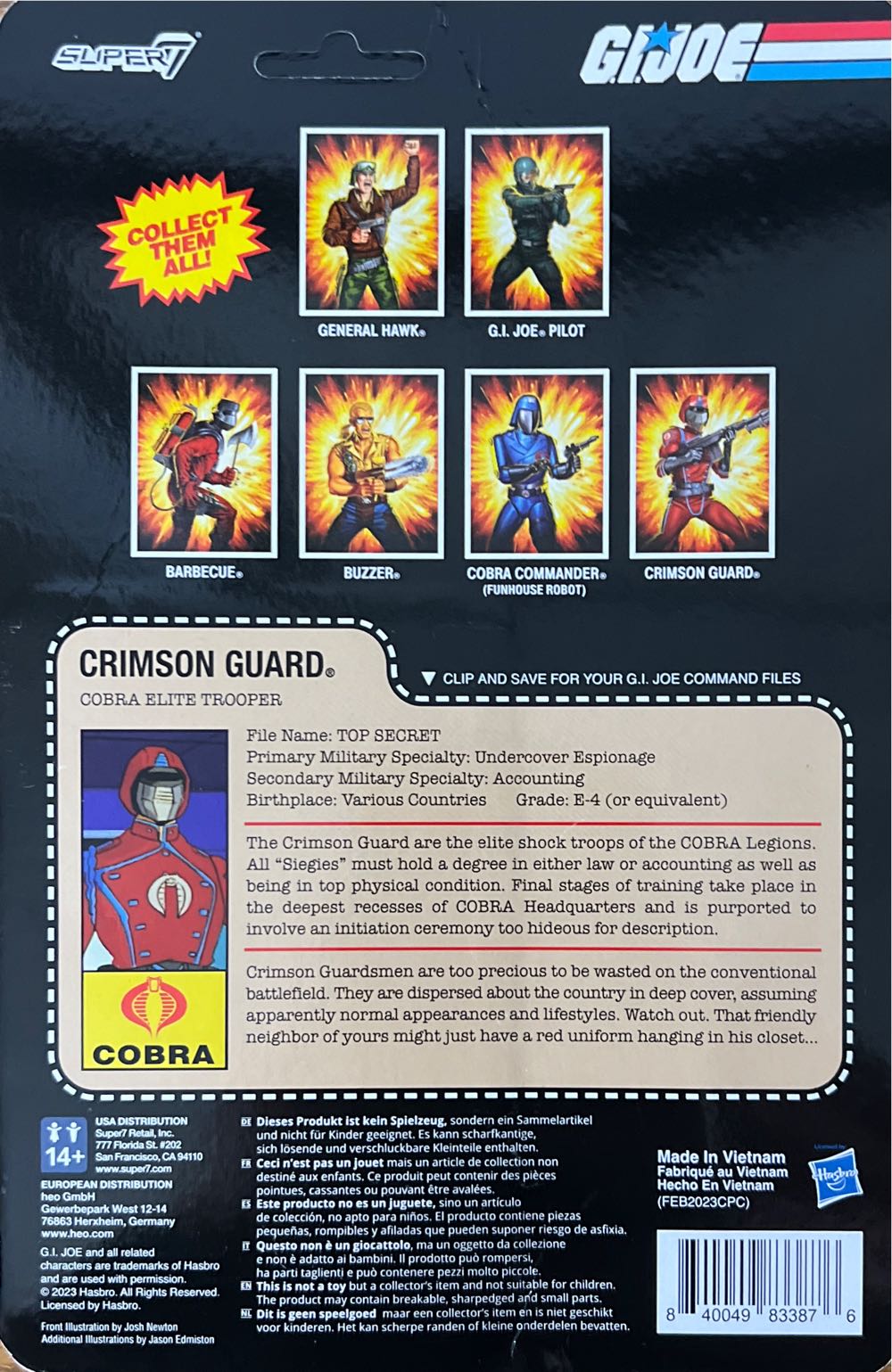 GI Joe Super 7 ReAction #73: Crimson Guard - Super7 (G.I. Joe ReAction) action figure collectible [Barcode 840049833876] - Main Image 2