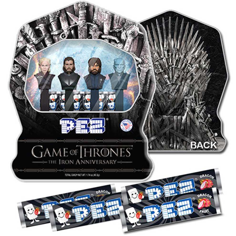 Pez Candy Game Of Thrones The Iron Anniversary Set Jon Snow Daenrys Night King Tyrion With Dragon Fruit Flavored Candy  action figure collectible [Barcode 073621012912] - Main Image 4