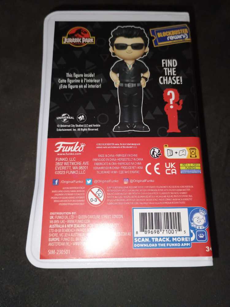 Funko Funko Blockbuster Rewind Funko Rewind Jurassic Park Ian Malcolm Common Chase Rewind: Dr Of Chance Vhs - Funko Blockbuster Rewind (Jurassic Park) action figure collectible [Barcode 889698710015] - Main Image 2