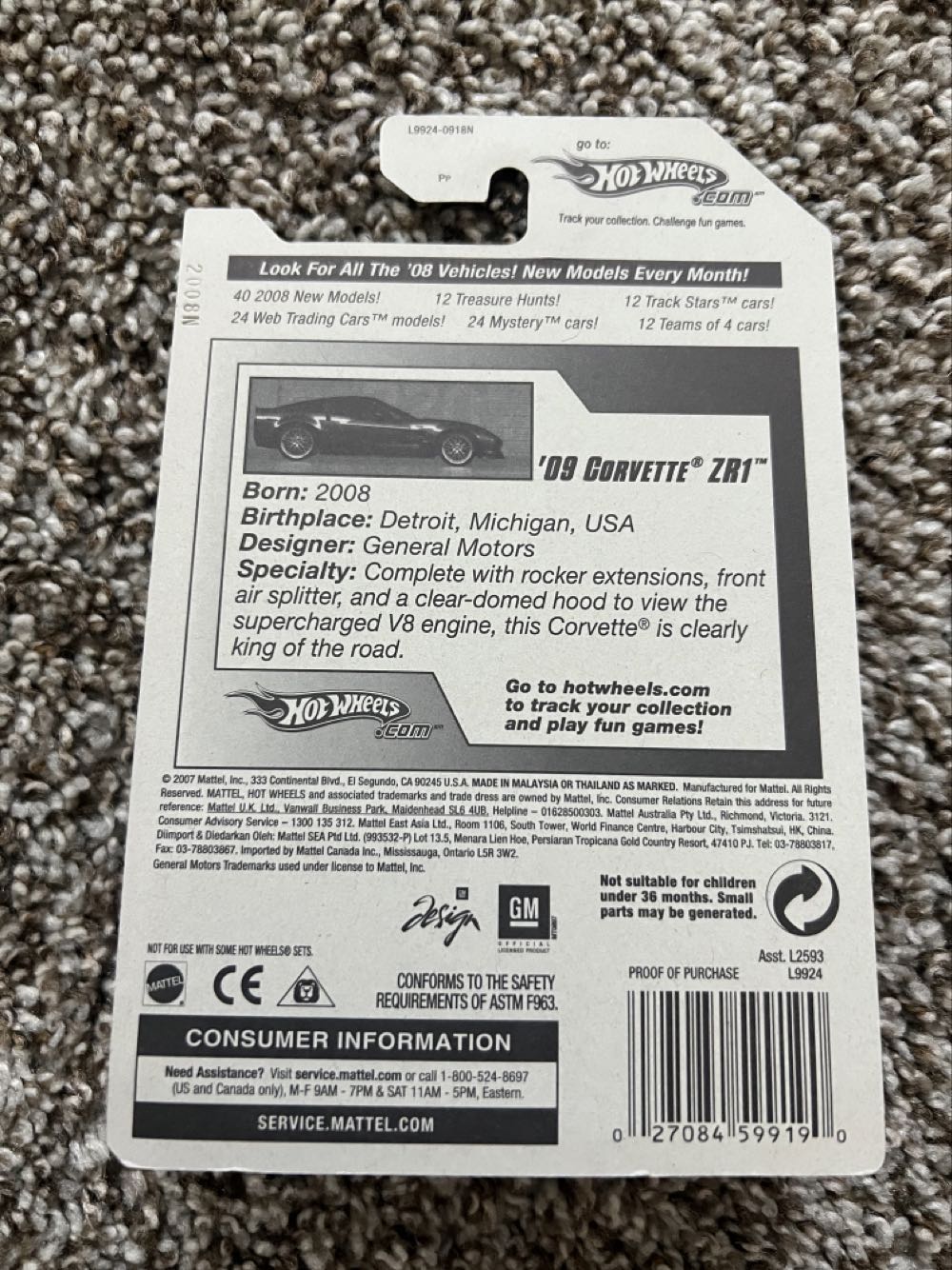 Corvette ‘09 ZR1 - Mattel (Hotwheels 2008 New Models) action figure collectible - Main Image 2