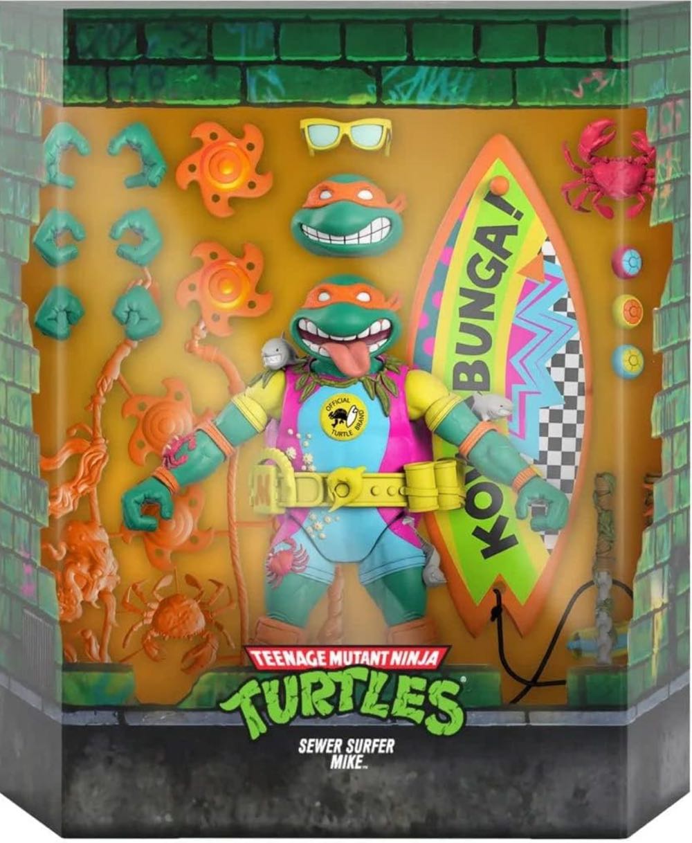 Retro: Michelangelo Sewer Surfer - Super 7 (Teenage Mutant Ninja Turtles) action figure collectible - Main Image 3