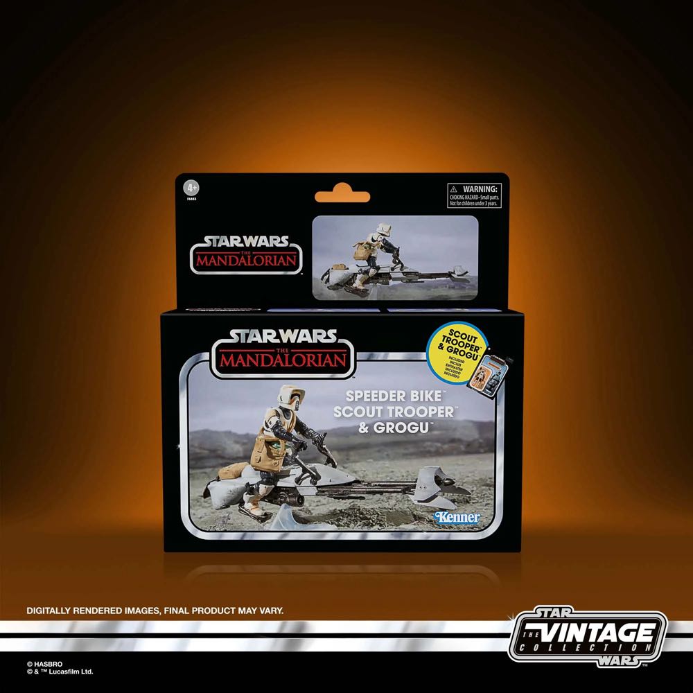 Star Wars: Speeder Bike, Scout Trooper, & Grogu - Kenner/Hasbro (Star Wars: The Vintage Collection: The Mandalorian) action figure collectible - Main Image 2