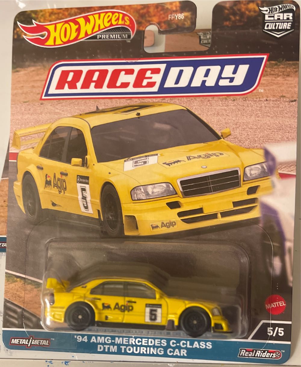 5/5….Hot Wheels Premium-‘94AMG-Mercedes C-Class DTM TOURING CAR - Hot Wheel / Mattel (HW Race Day) action figure collectible [Barcode 194735100453] - Main Image 2